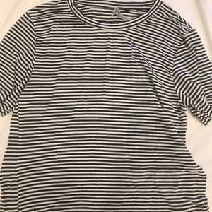 Soft Black & White Striped Top